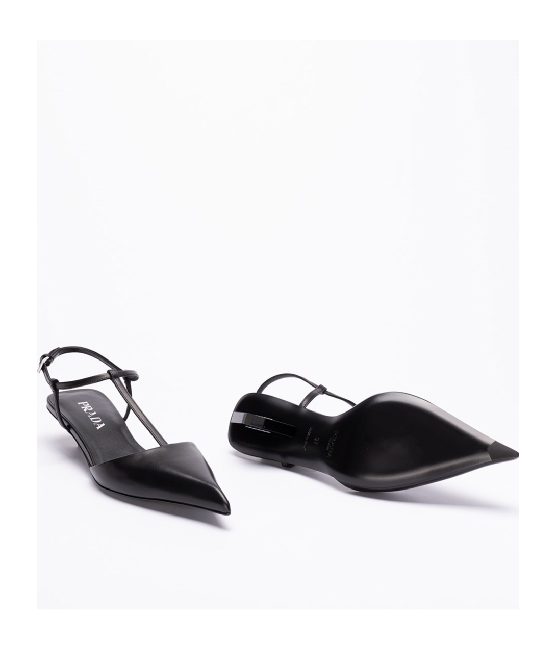 Prada 35 Calf Leather Pumps In Black