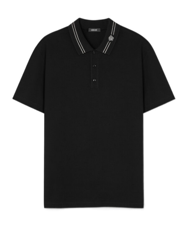 VERSACE VERSACE MEDUSA-EMBROIDERED SHORT-SLEEVED POLO SHIRT