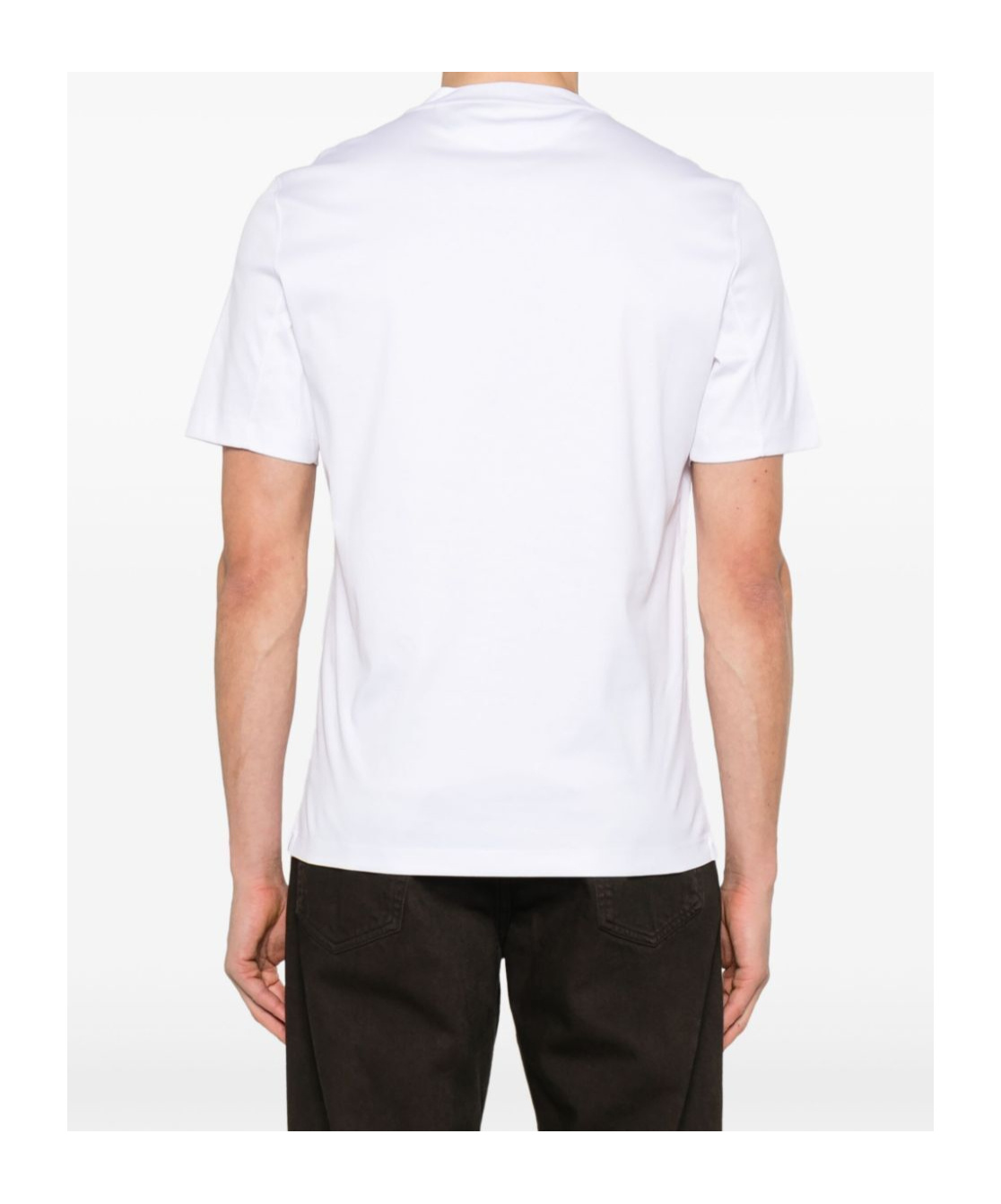 Brunello Cucinelli Men Cotton Jersey Crew-neck T-shirt With Logo And Faux-layering In White