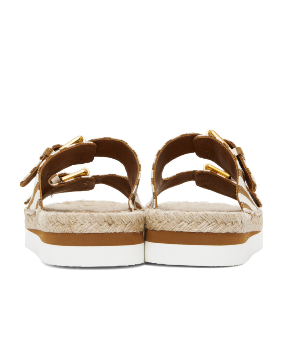 See By Chloé Glyn Striped Slippers In White