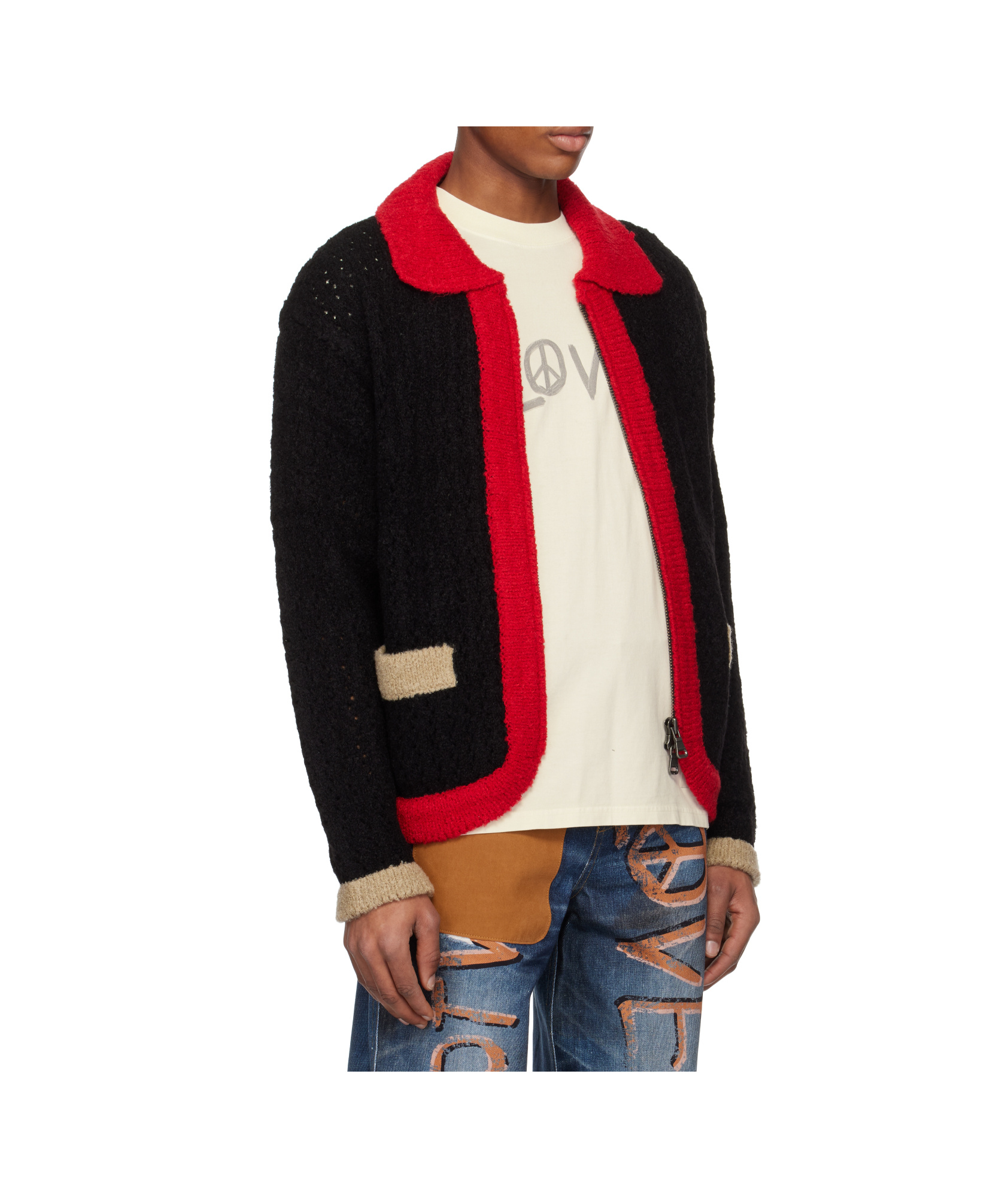 Andersson Bell Black Elass Cardigan In Red/black