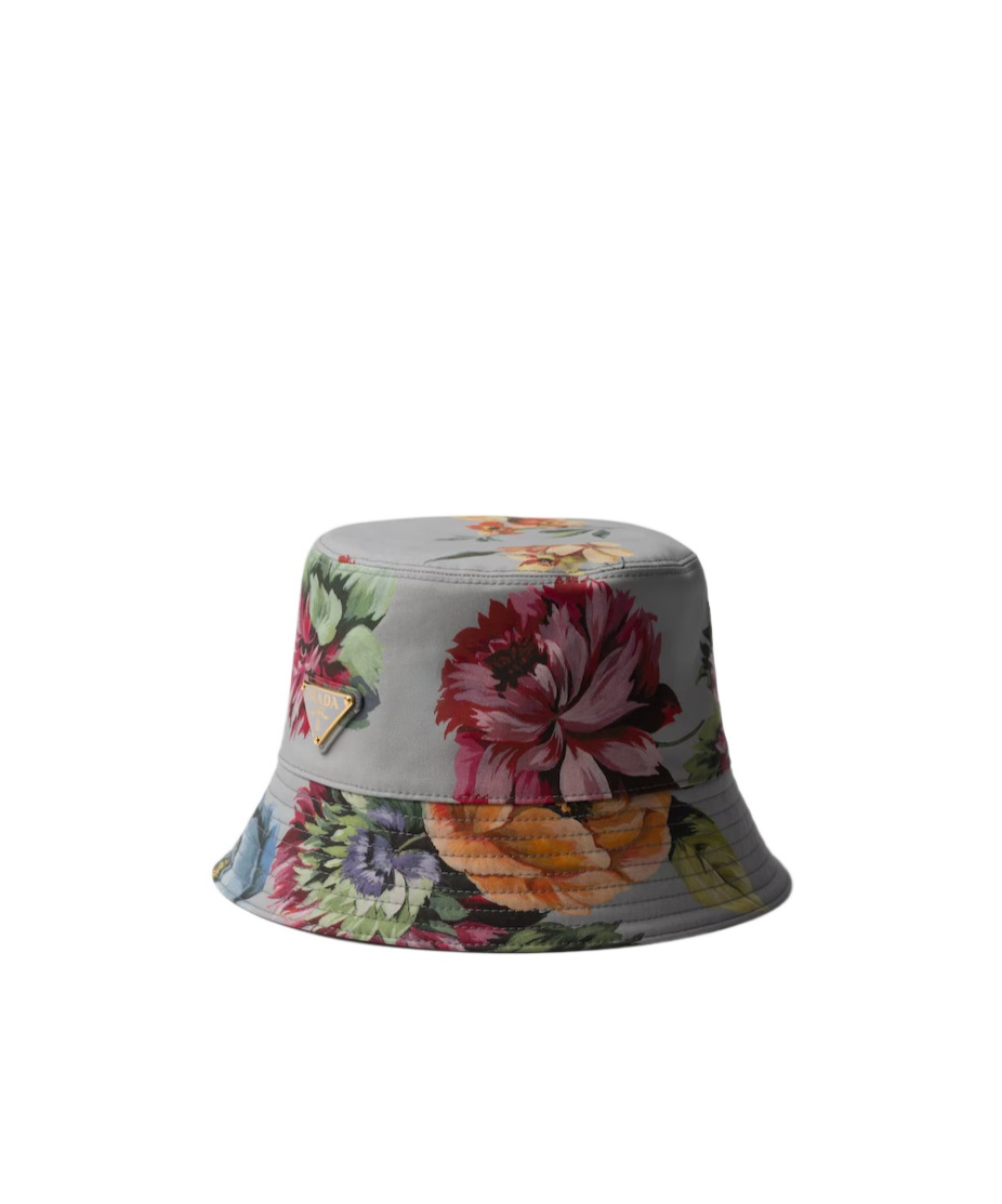 Prada Floral-print Reversible Bucket Hat In Multicolor