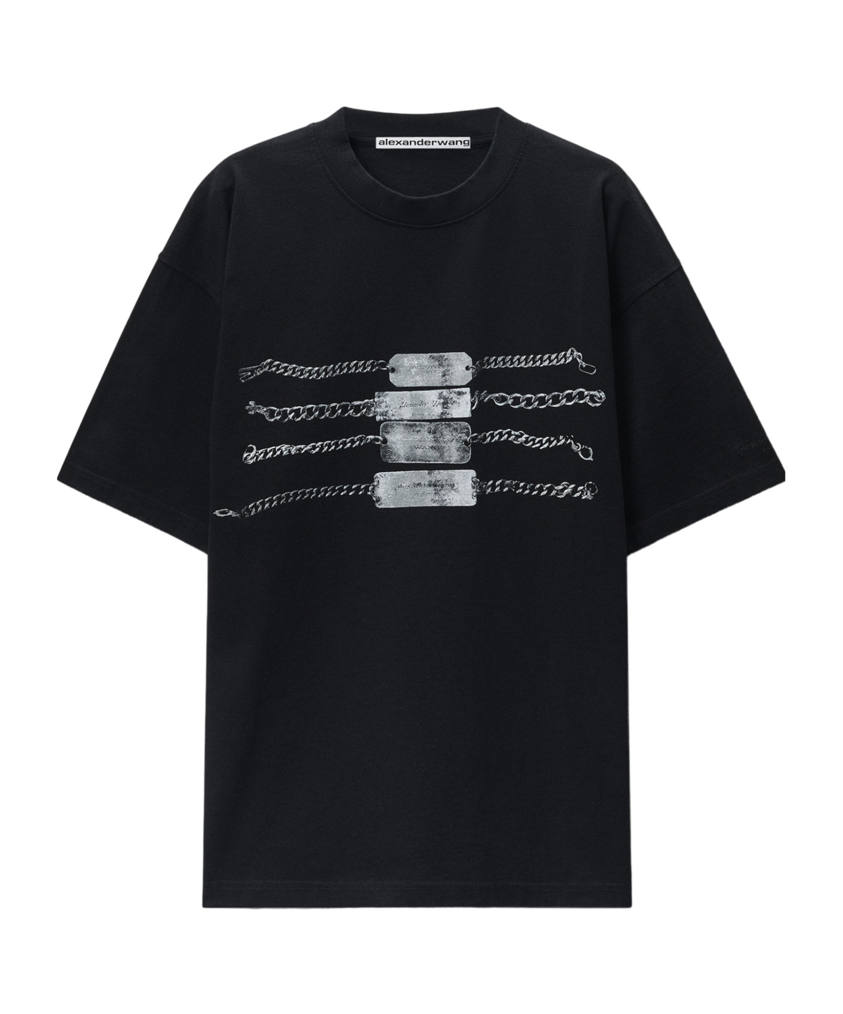 Alexander Wang Women Short Sleeve Chain Graphic T-shirt In Black