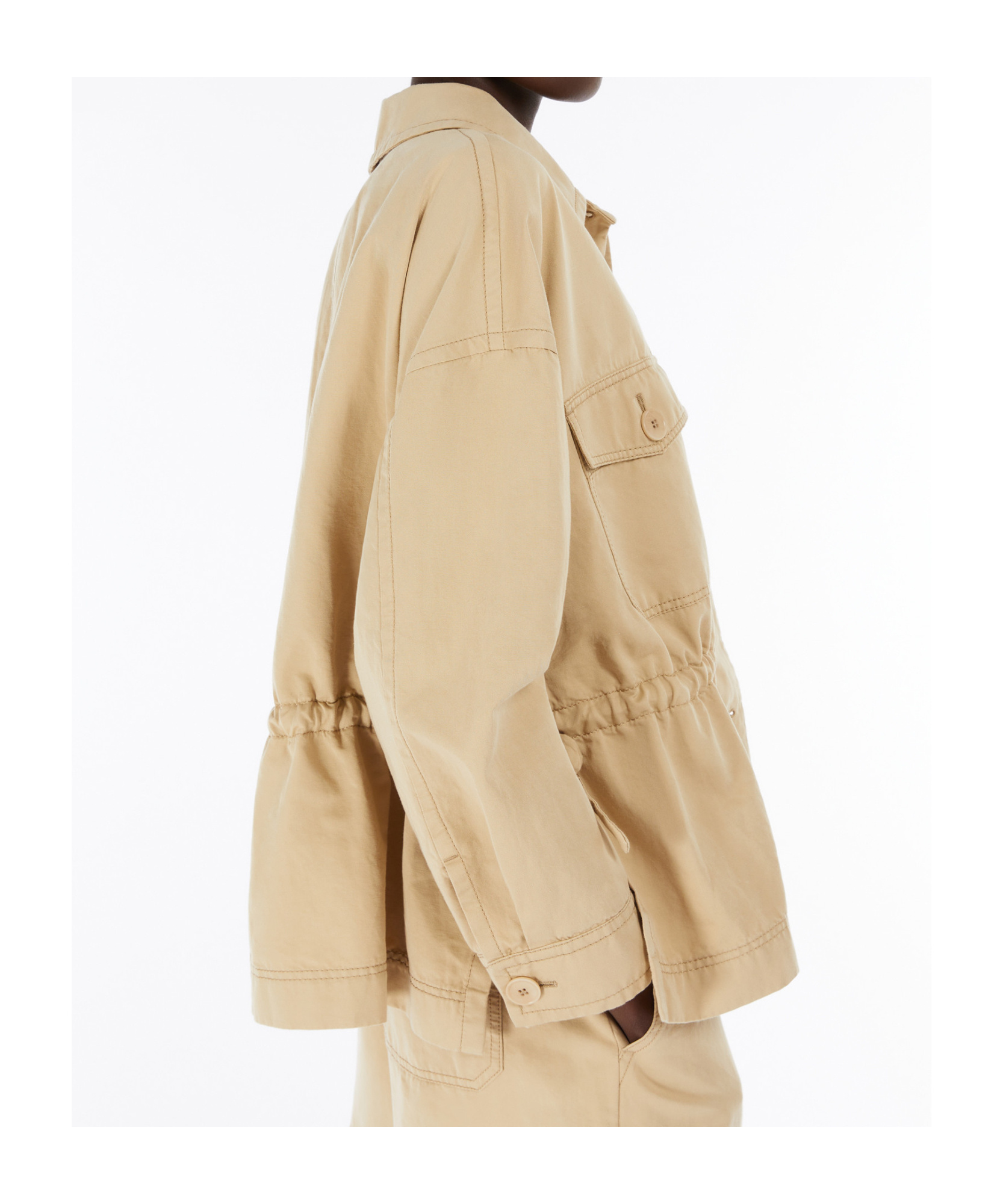 Weekend Max Mara Lapel Long Sleeve Casual Jacket In Nude