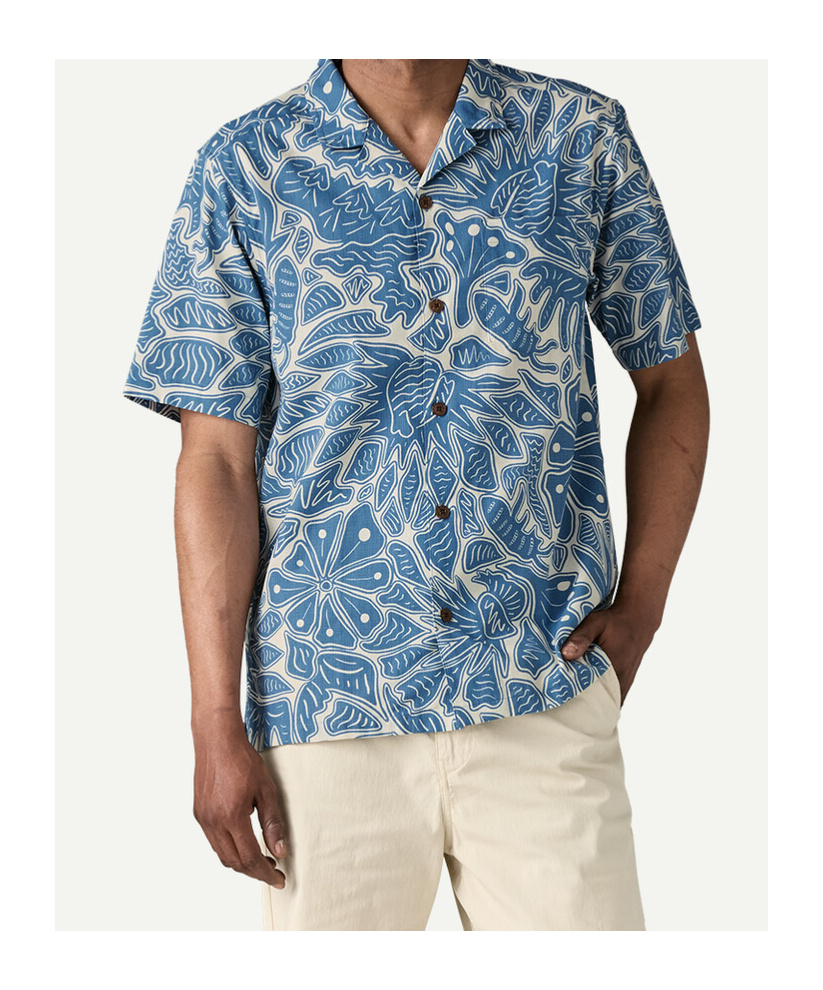 Patagonia Camp Shirt Tidal Threads In Blue