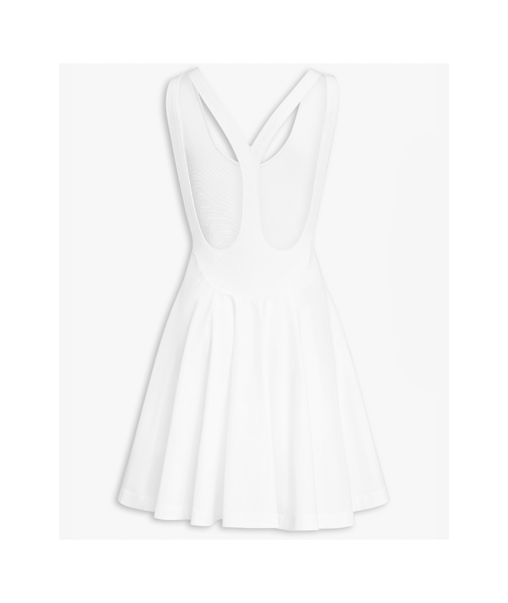 Alaïa Flared Skater Mini Dress With Lace Detail In White
