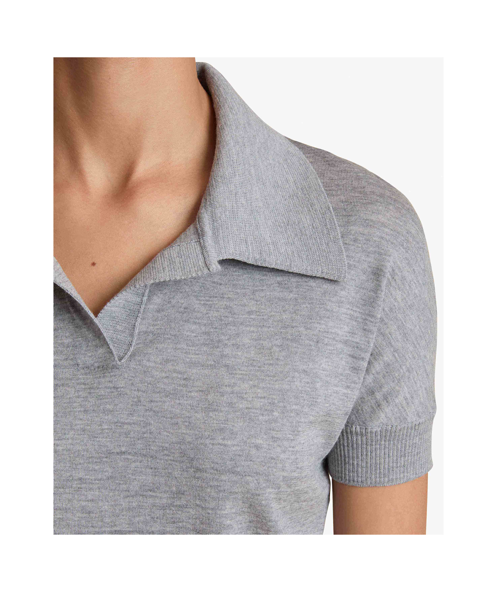 Khaite Morgane Poloshirt In Gray