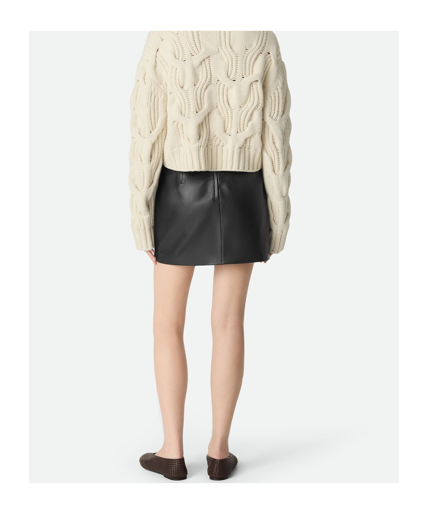 Bottega Veneta Leather Skirt In Black