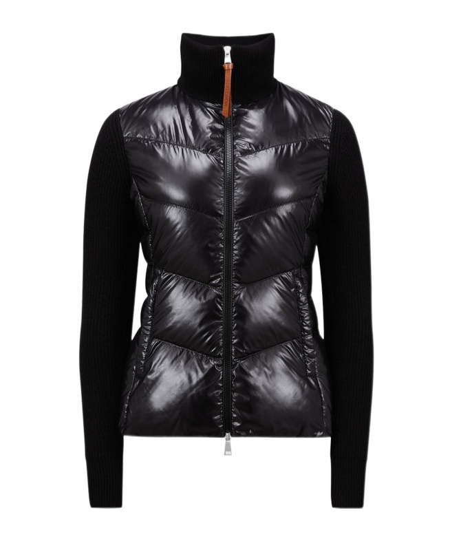 Moncler Padded Zip-up Cardigan In Black