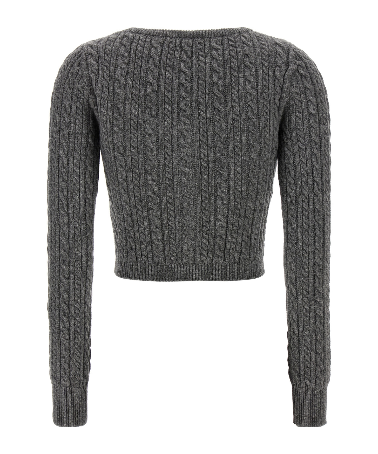 Alessandra Rich Wool Knitted Cardigan In Black
