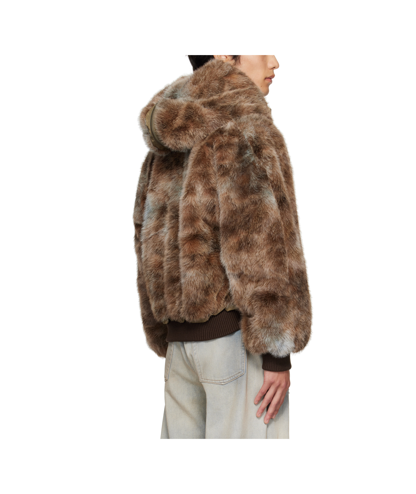 Andersson Bell Vanessa Faux Fur Jacket In Brown