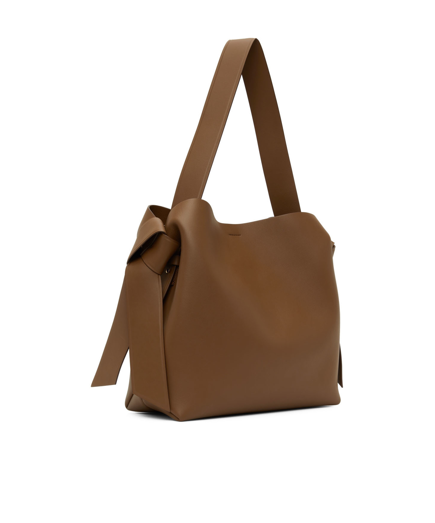 Acne Studios Mini Musubi Leather Top Handle Bag In Brown