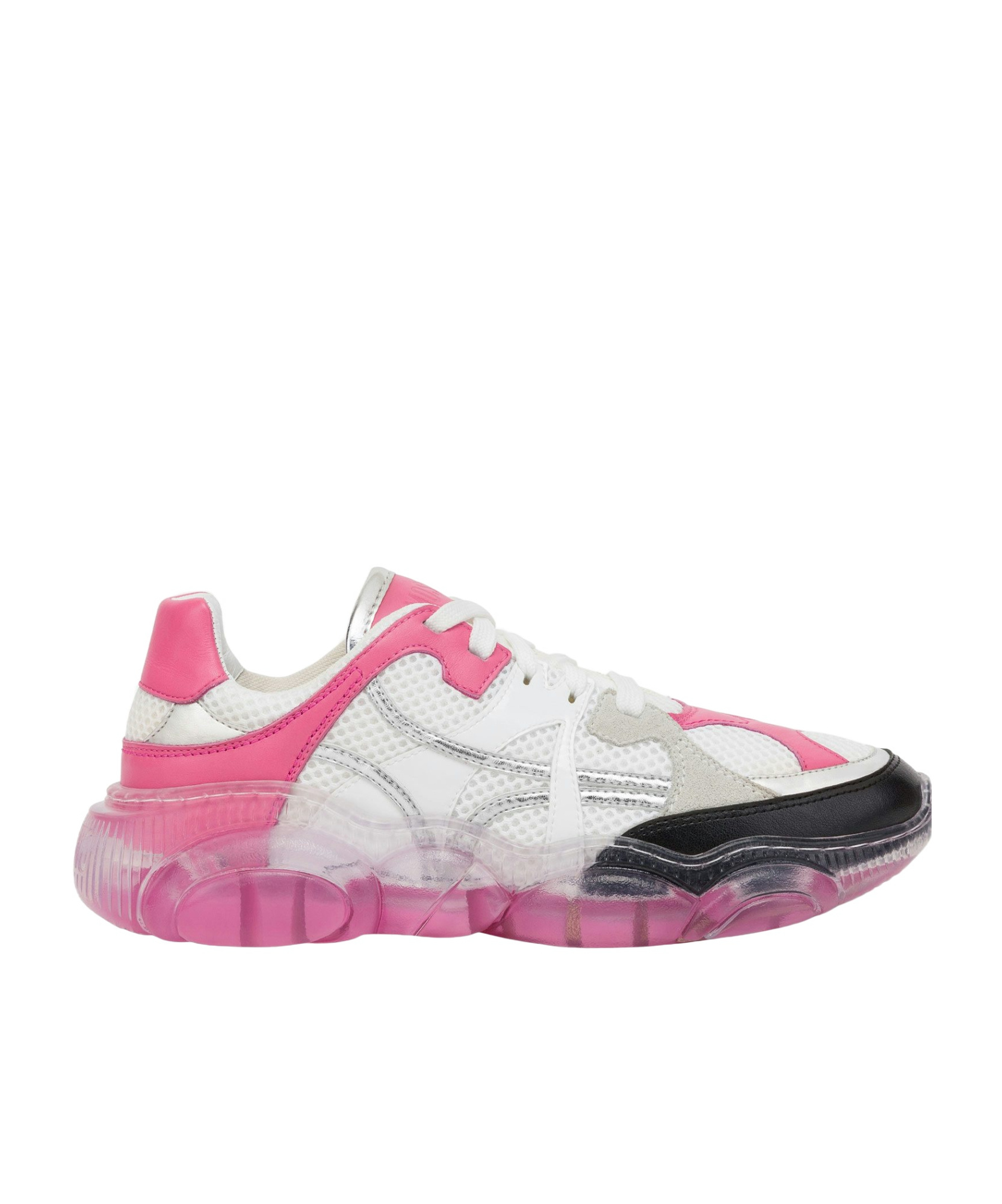 Moschino Transparent-sole Mesh Sneakers In White