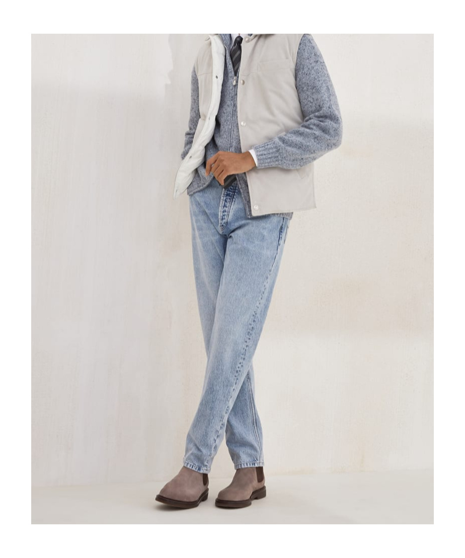 Brunello Cucinelli Logo-patch Jeans In Multi