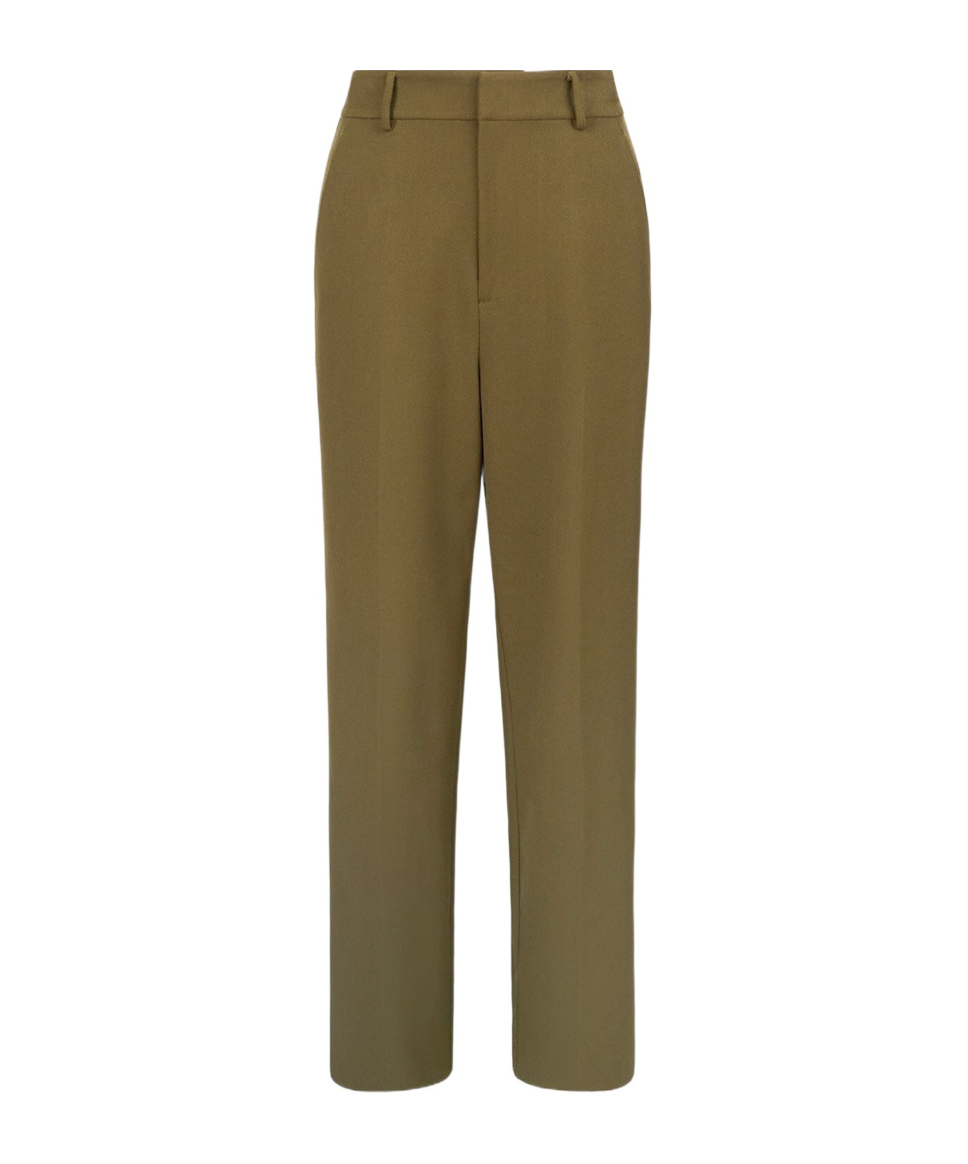 Shop Staud Belt-loop Casual Pants In Green