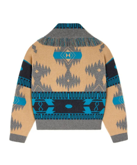 Alanui Icon Jacquard Fringe Bomber Jacket In Multi