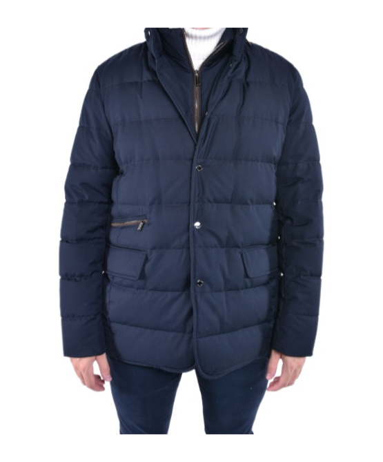 Moorer Quilted Long-sleeved Casual Jacket In Black