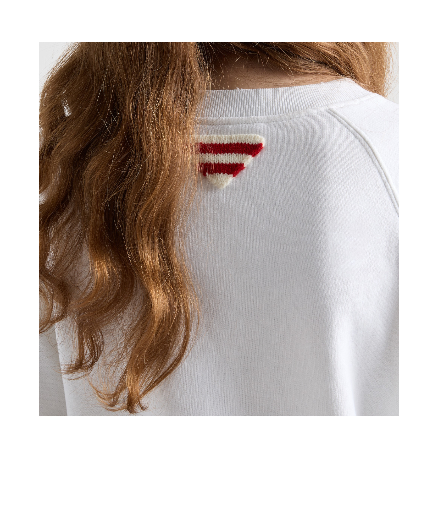 Prada Logo Print Crewneck Sweatshirt In White