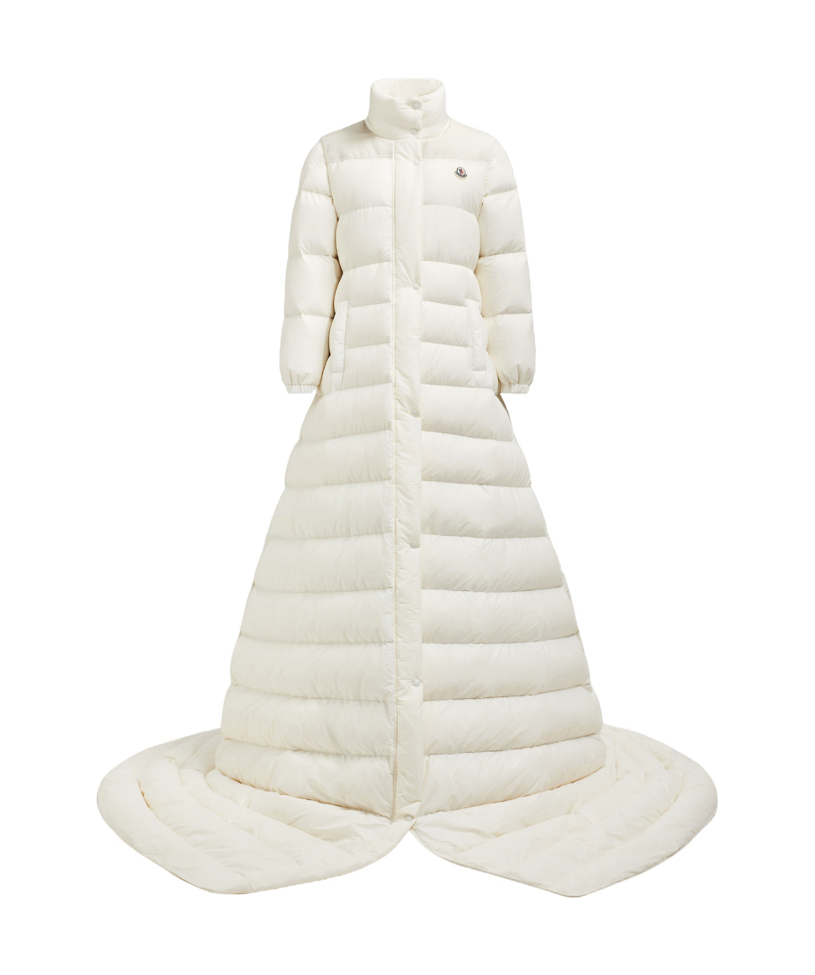 Moncler Long-sleeved Long Down Jacket In White