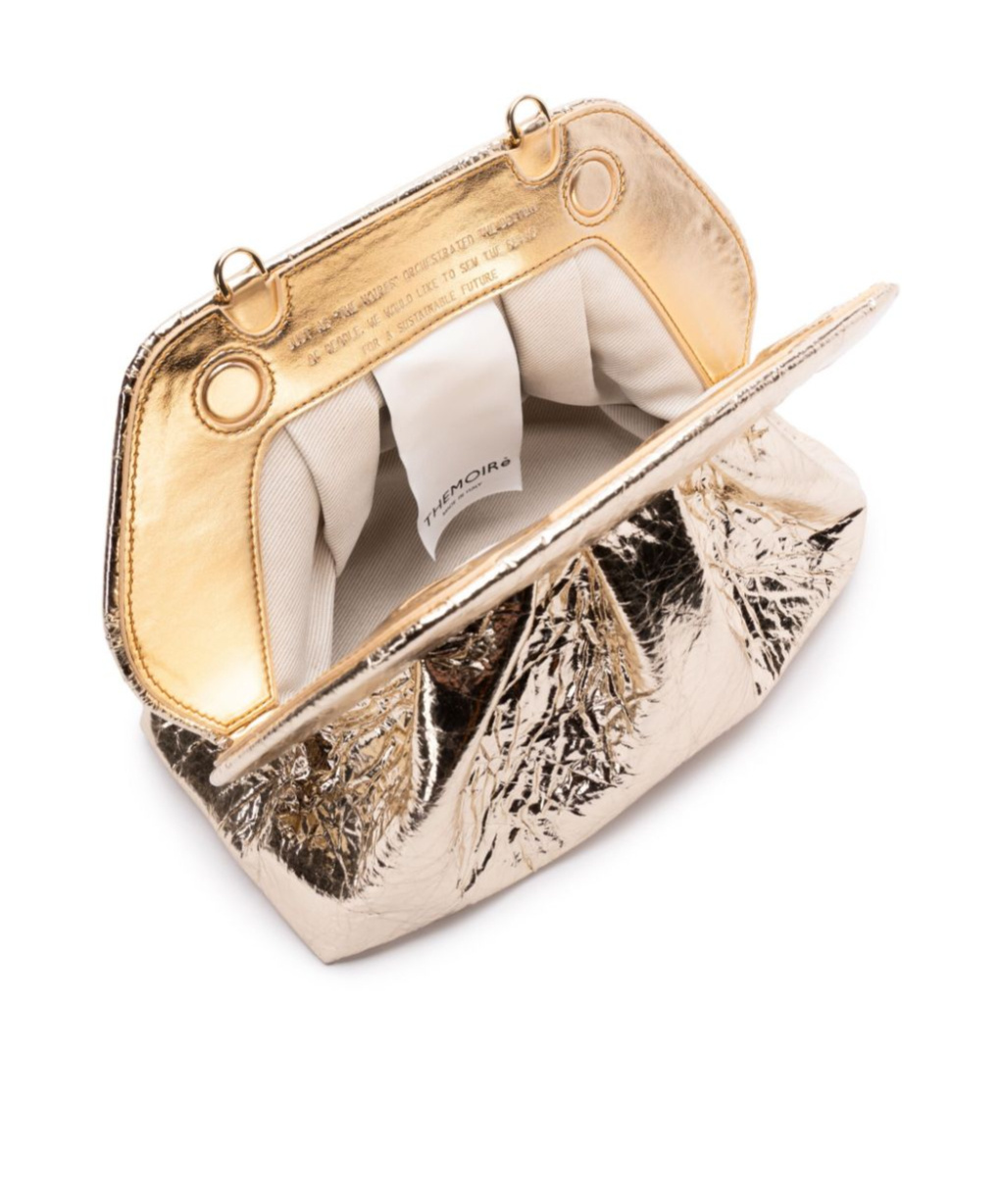Themoirè Pineapple Cross Body Bag With Pleat Detailing In Nude