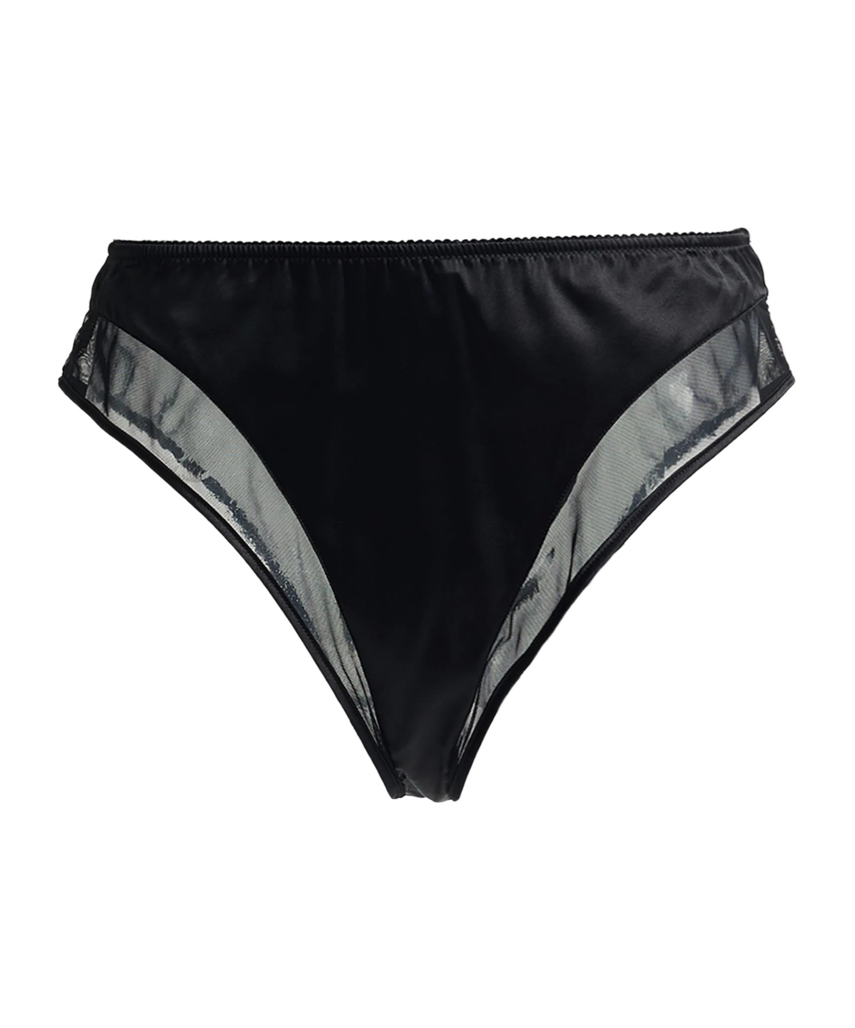 Dolce & Gabbana High-waisted Solid-color Soft Panties In Black
