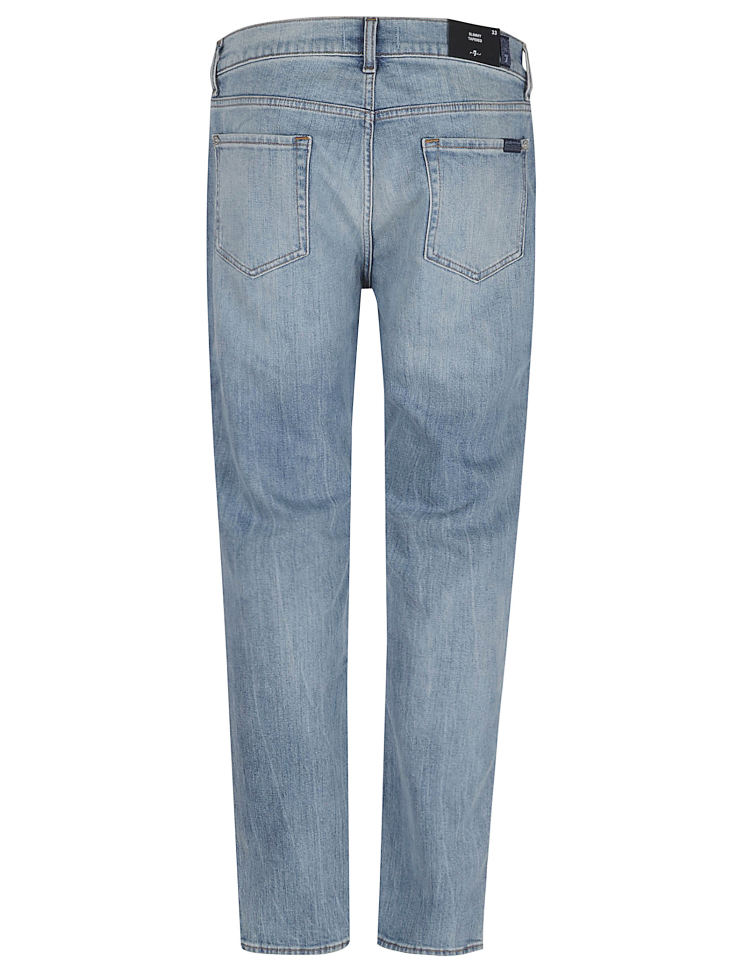 7 For All Mankind Tailored Slim Fit Trousers Pockets In Blue