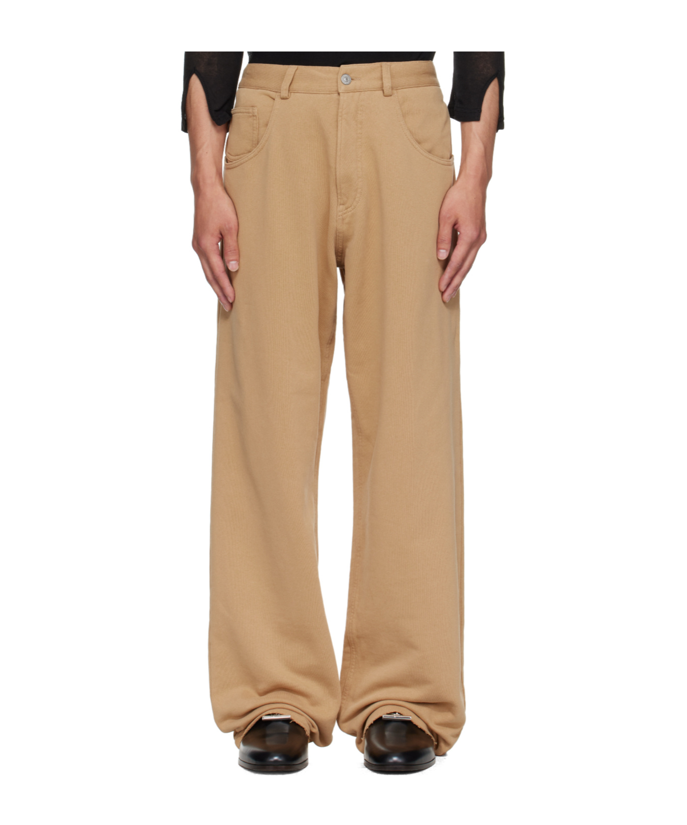 Mm6 Maison Margiela Wide-leg Casual Pants In Brown