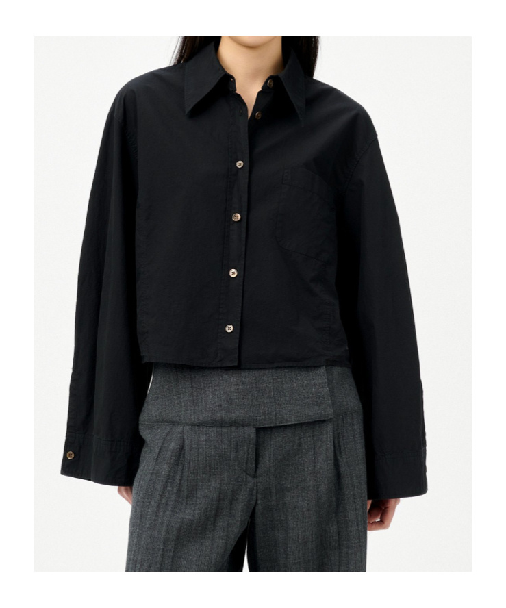 Our Legacy Wide-sleeve Cotton Shirt In Black