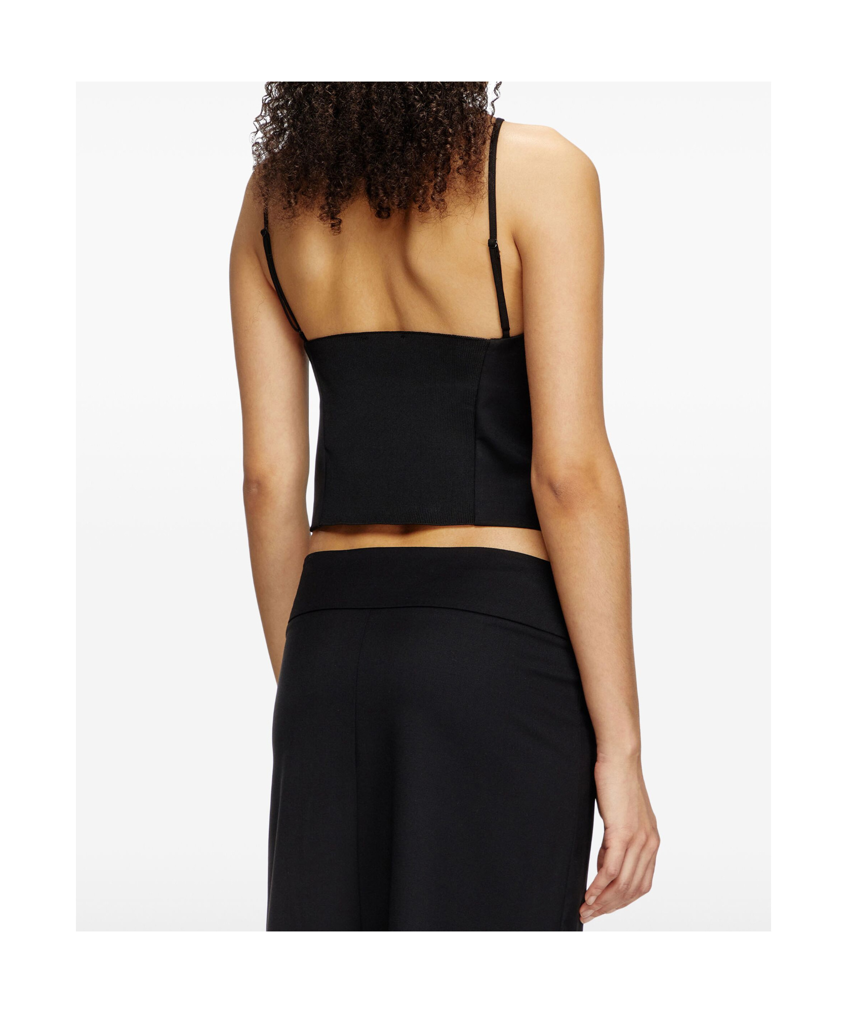 Diesel Solid-colored Short Top In Black