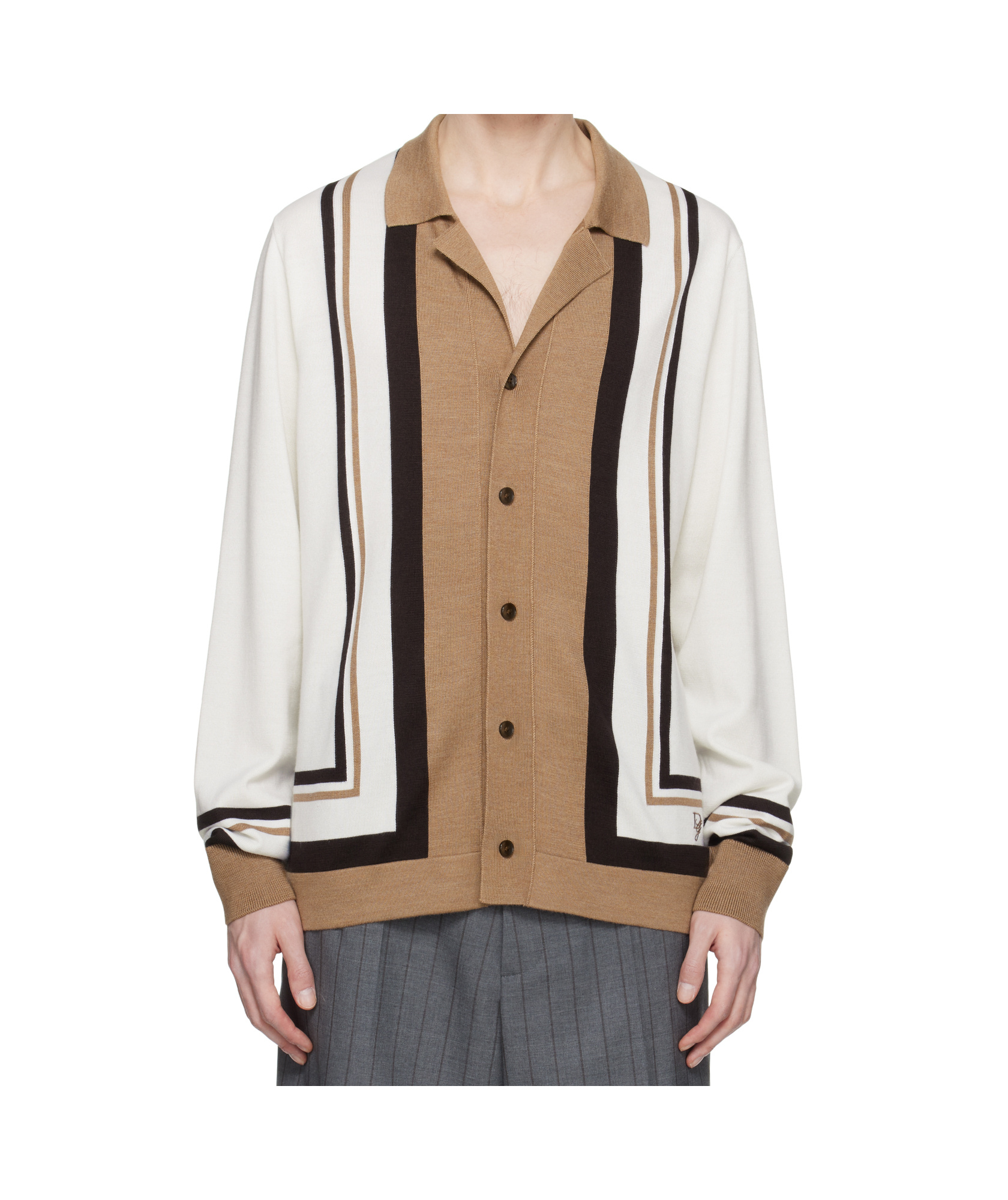 Dolce & Gabbana Logo Embroidery Cardigan Sweaters And Cardigans In White