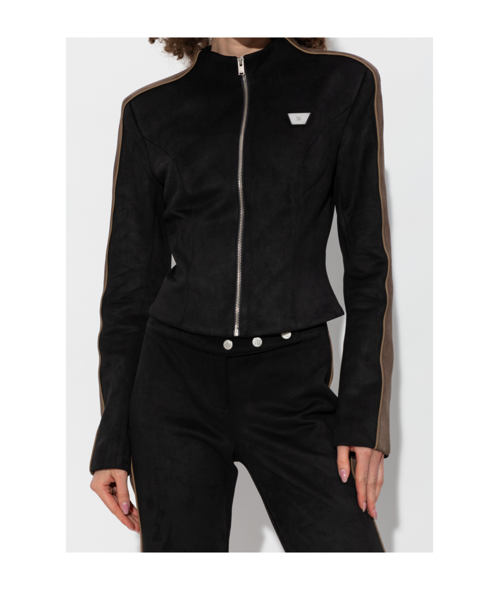 Misbhv Faux Suede Moto Jacket In Black