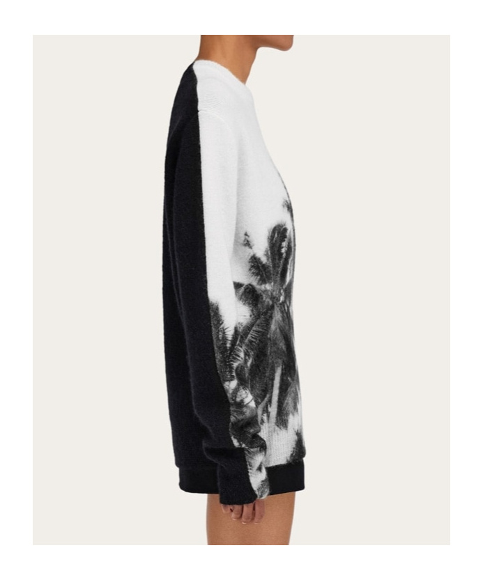 Ferragamo Palm-tree Print Sweatshirt In White