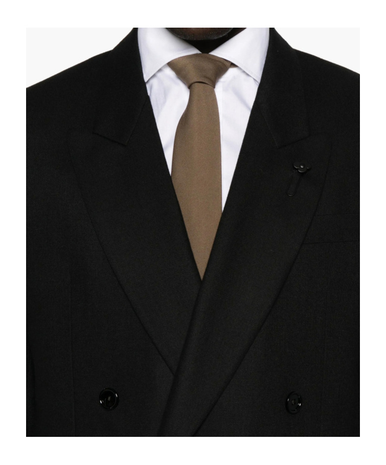 Lardini Double-breasted Blazer In Black