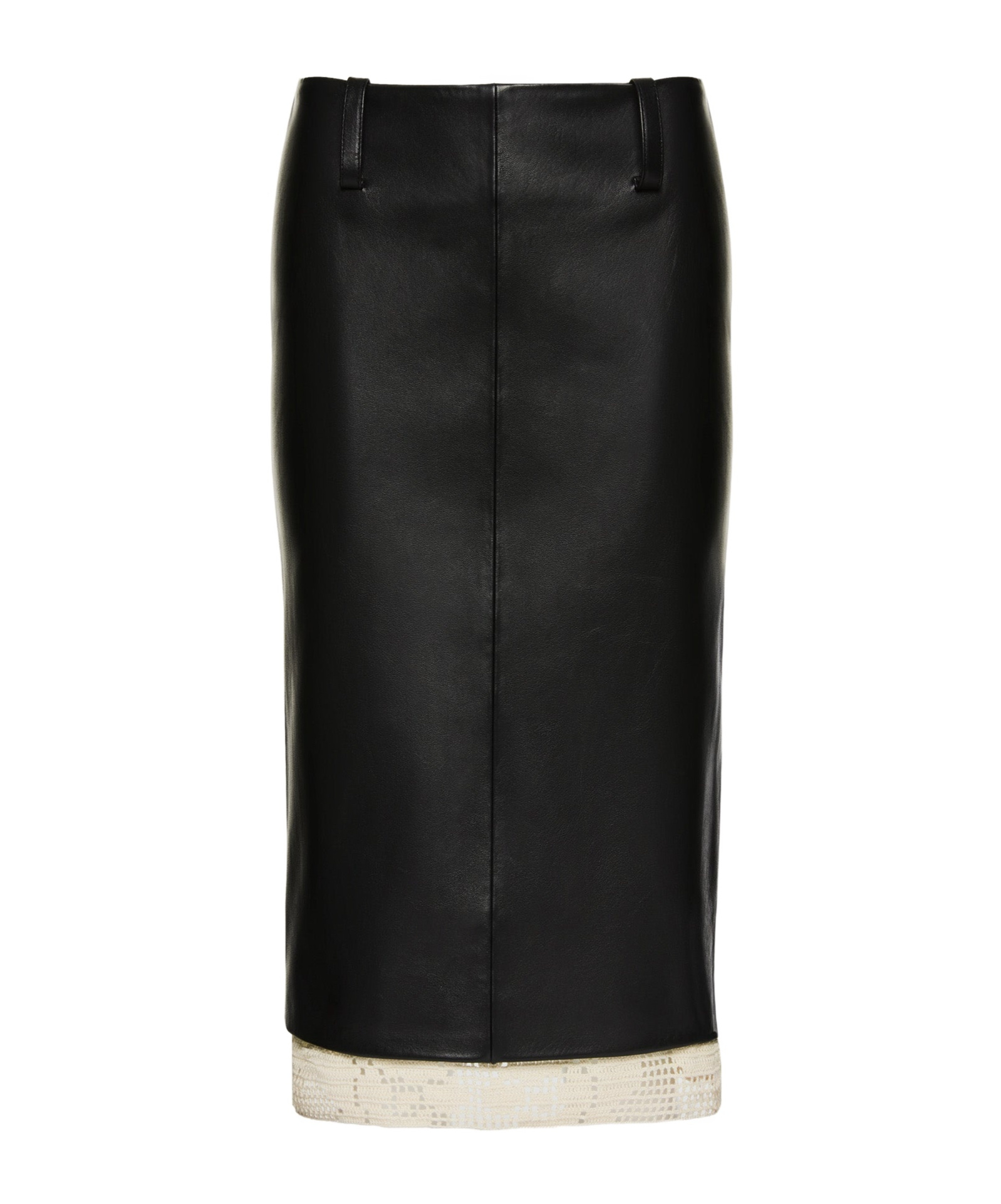 Magda Butrym Leather Skirt With Back Slits In Black