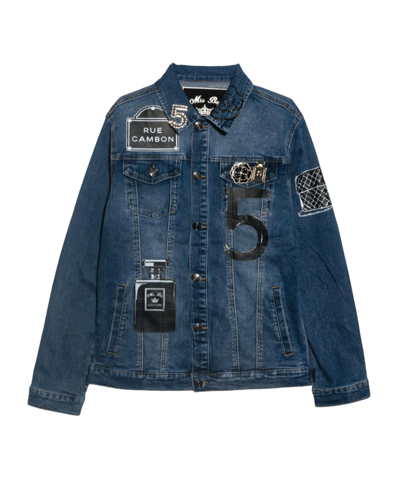 Mia Long Sleeve Denim Jacket In Blue