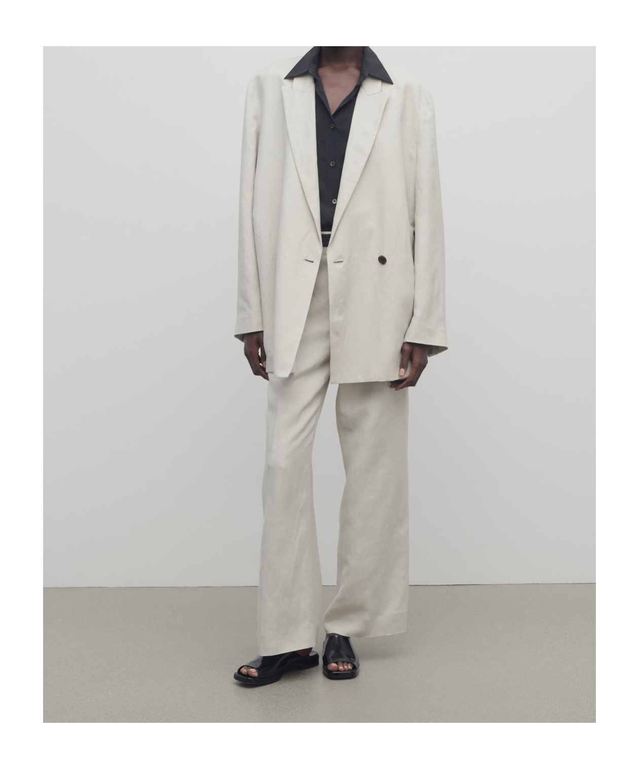 THE ROW NOXY SILK AND LINEN BLENDED PANTS