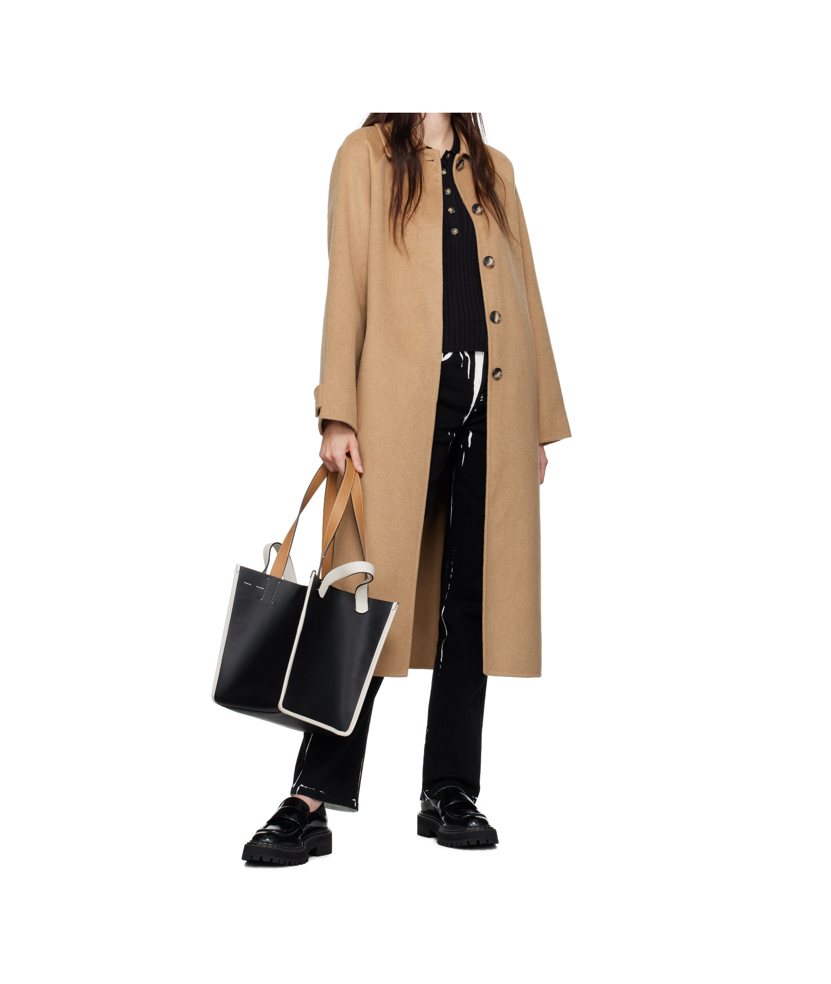 Shop Proenza Schouler Long Sleeve Coat In Yellow-brown