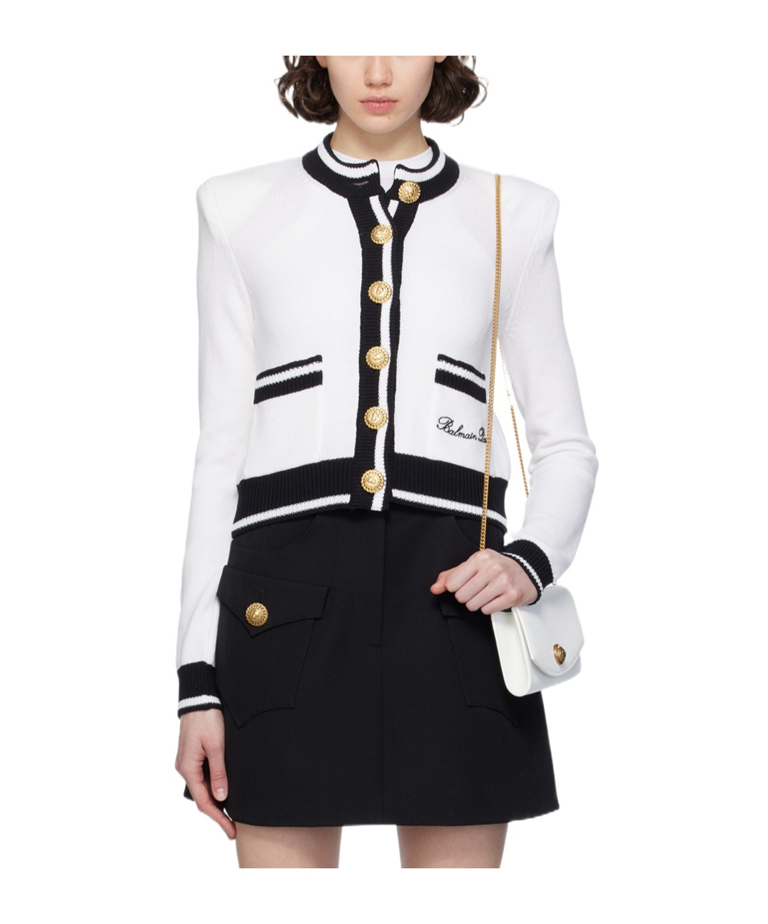 BALMAIN LONG-SLEEVED KNITTED CARDIGAN