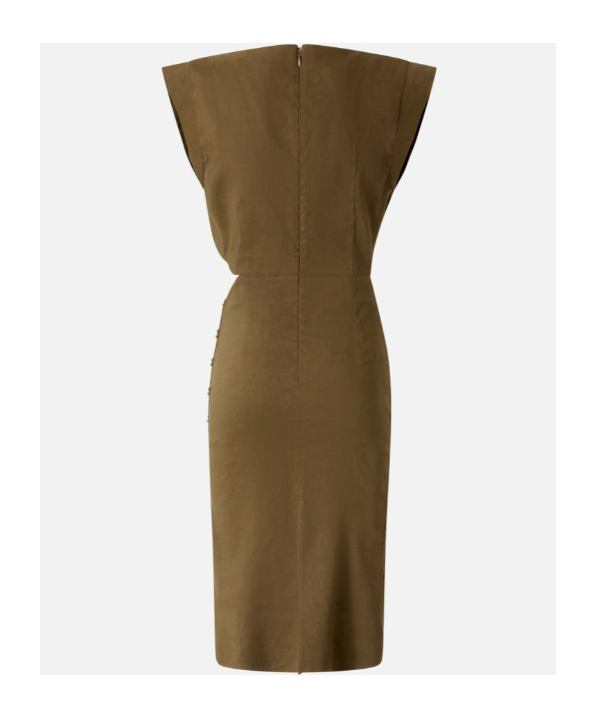 Shop Pinko Cap-sleeve Dress In Green