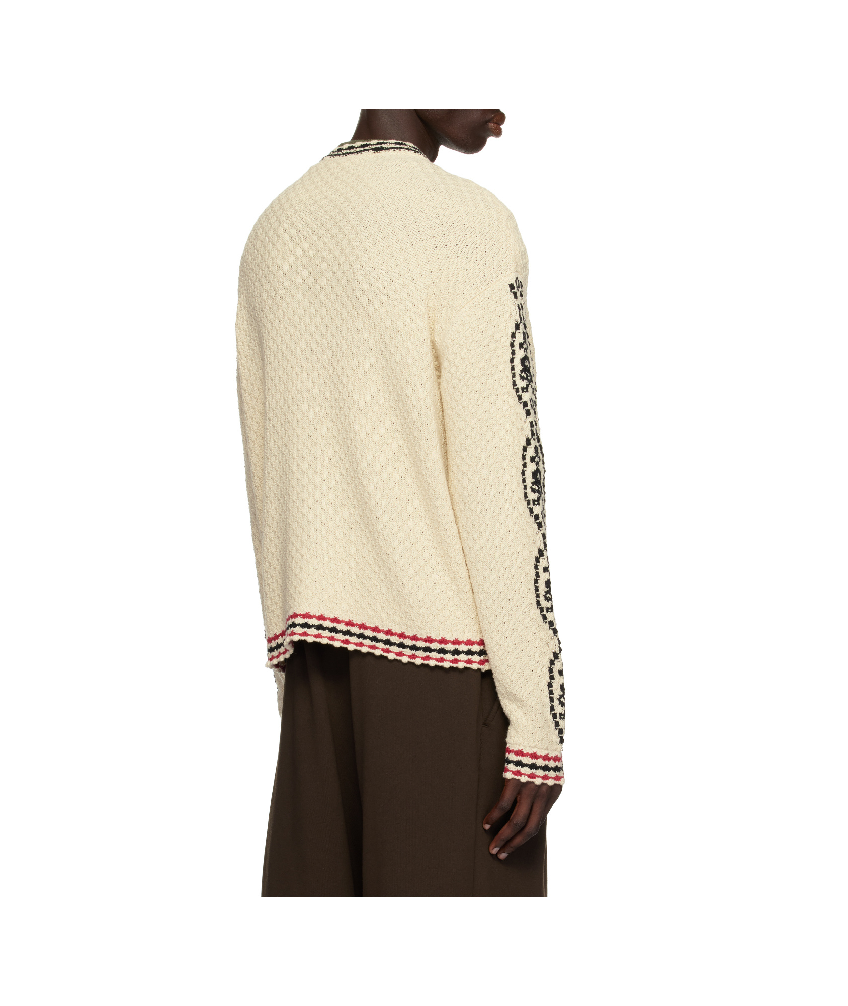 Andersson Bell Off-white Fantasia Round-neck Cardigan In Nude