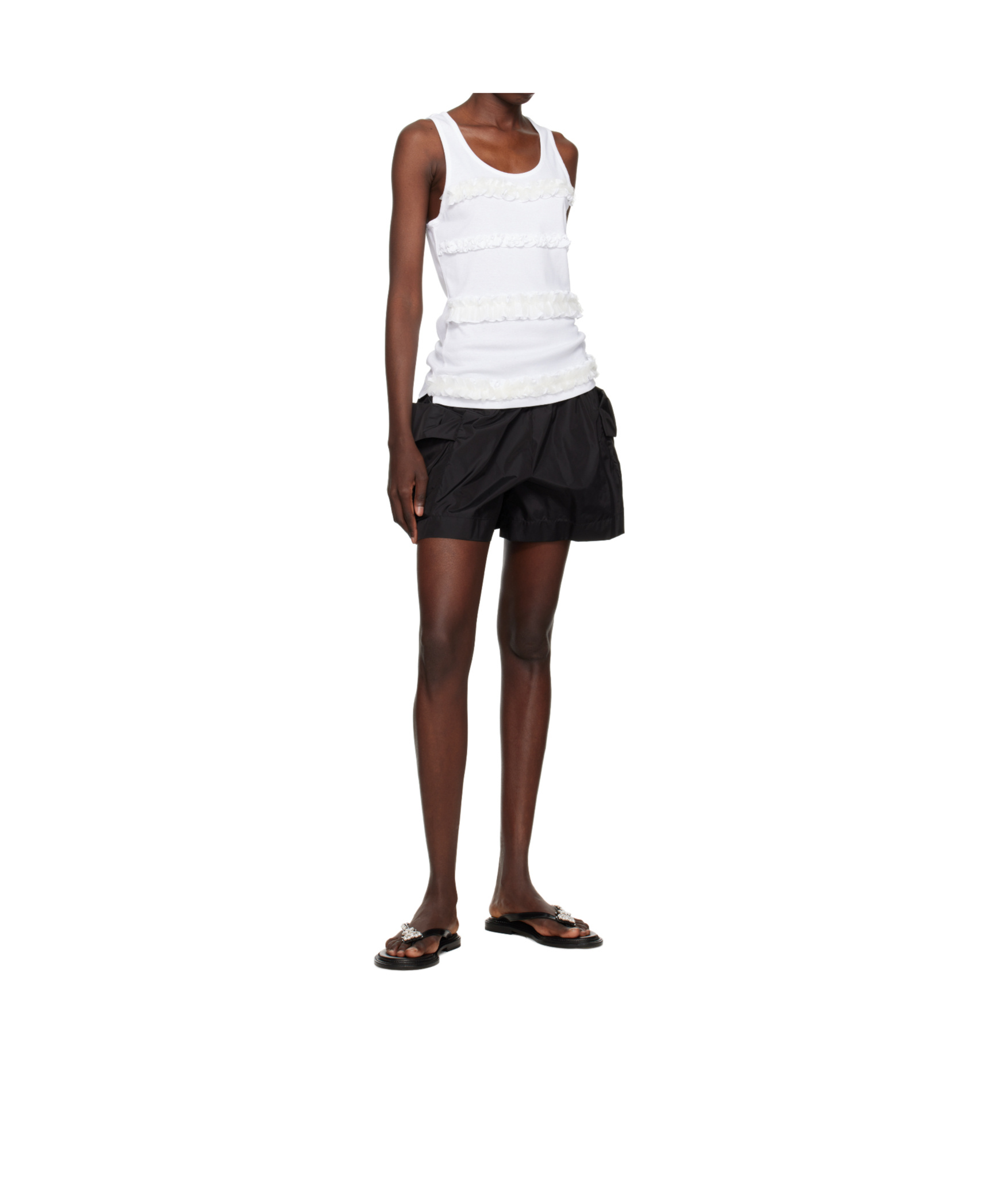 Simone Rocha Embellished Thong Sandals In Black