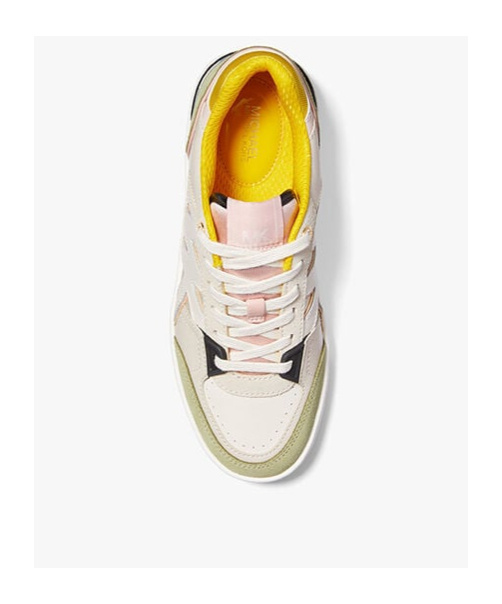 Michael Michael Kors Leather Sneakers With Contrasting Sole In White