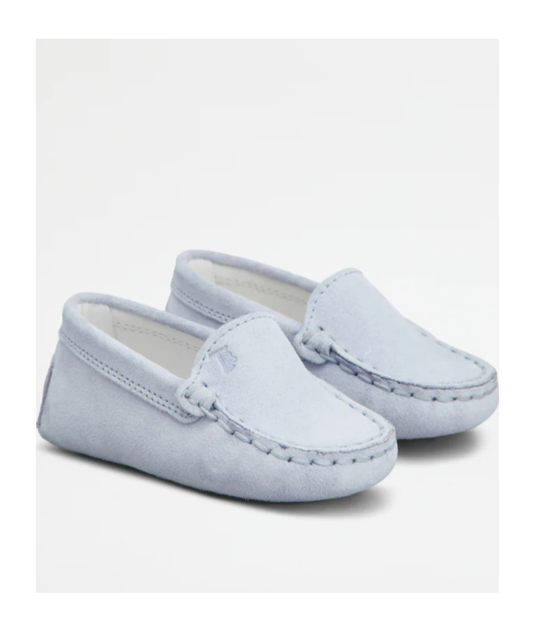 Tod's Flat Suede Loafers In White