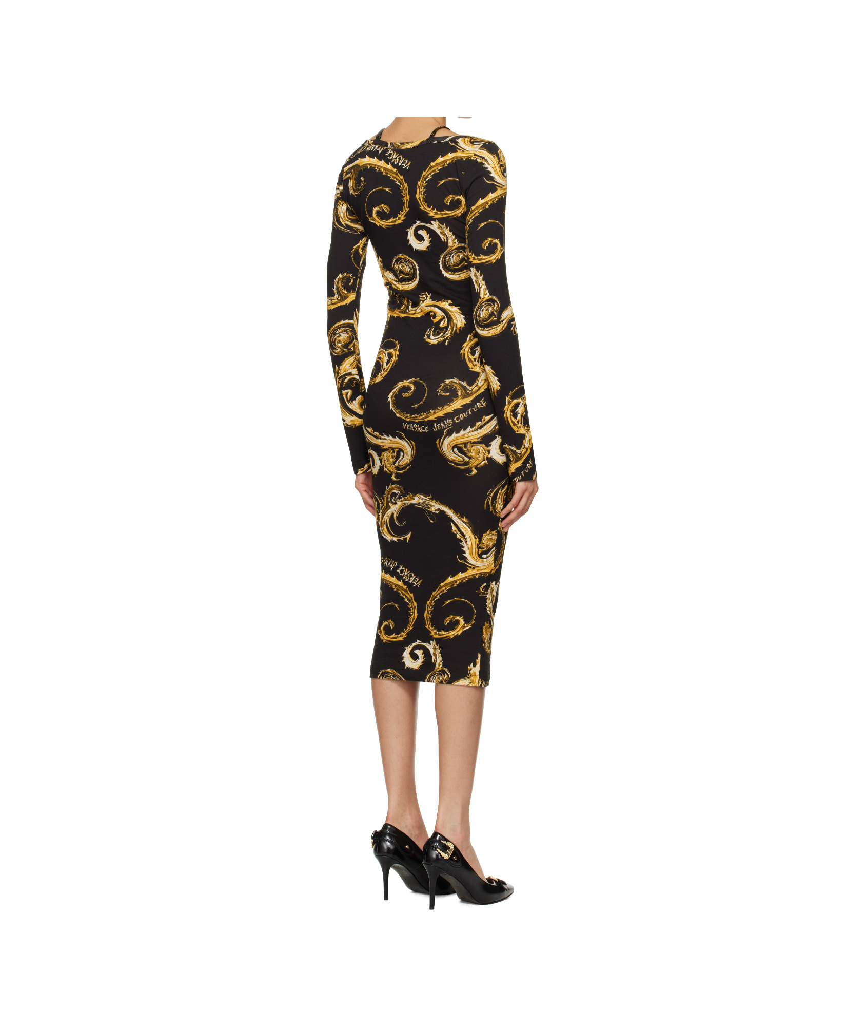 Versace Jeans Chromo Couture Dress In Black