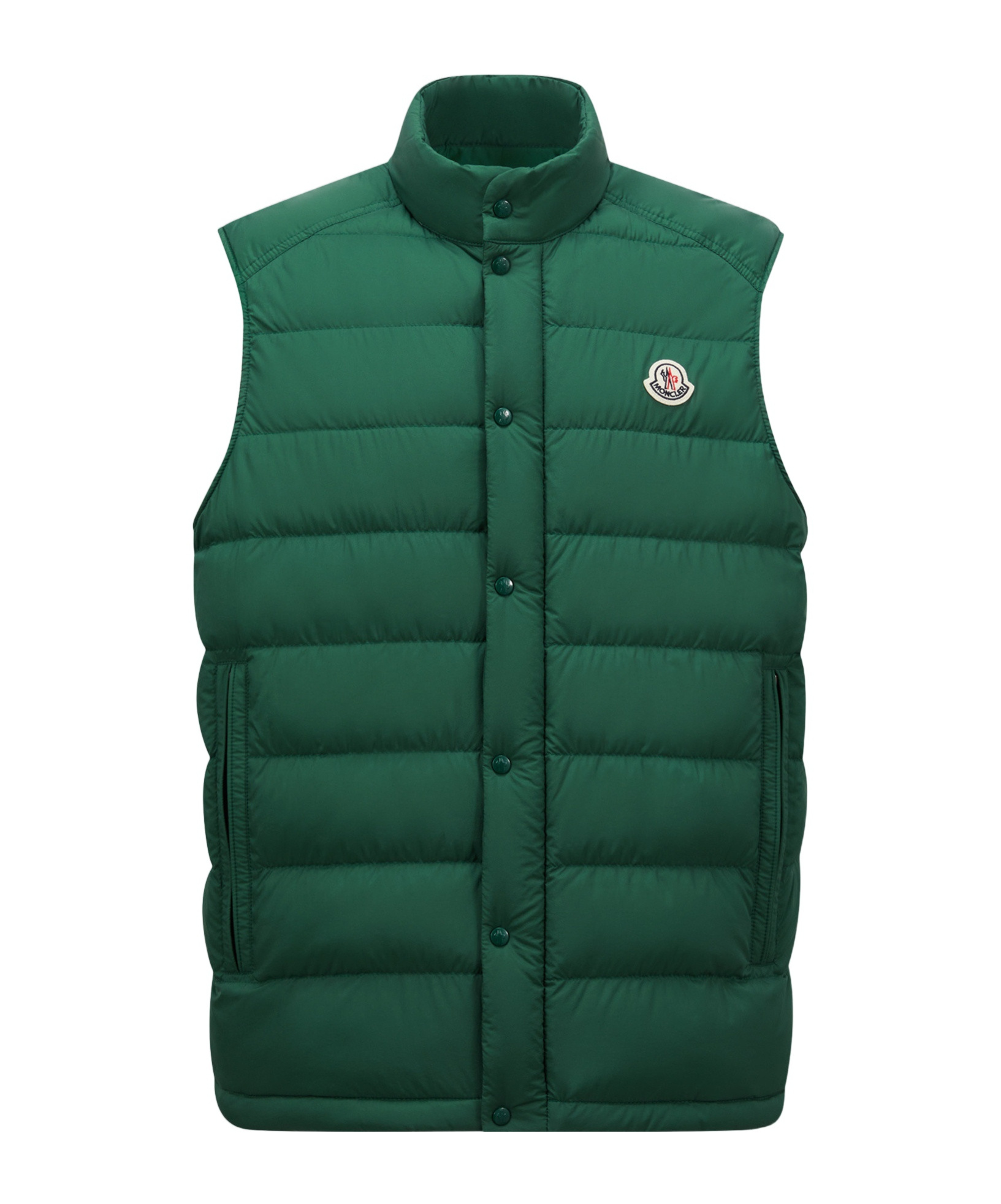 Moncler Piumino Smanicato Barthe In Nylon Verde Scuro  Uomo In Green