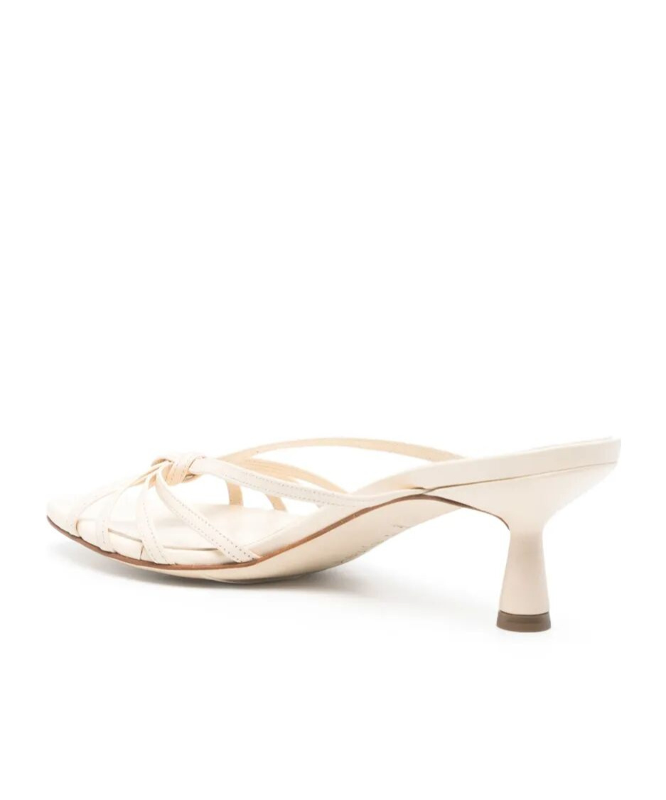 Aeyde 50mm Leather Sandals In White
