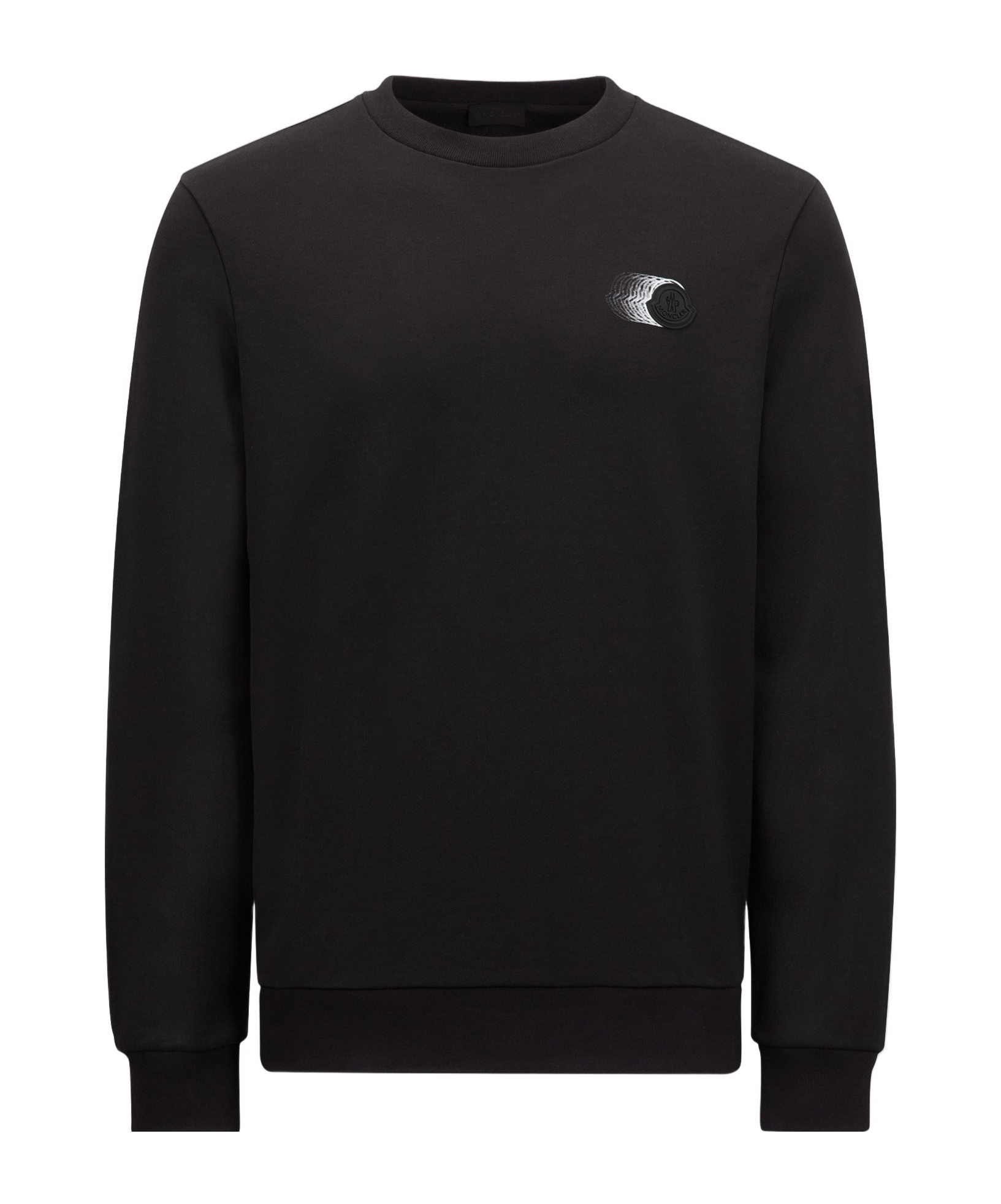 Moncler Sweat En Coton À Motif Logo Délavé In Black