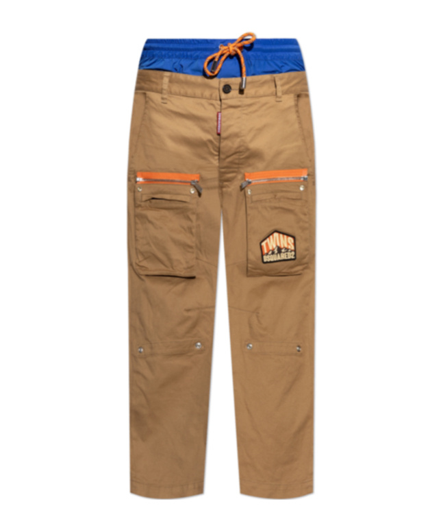 Dsquared2 Cotton Cargo Trousers In Brown