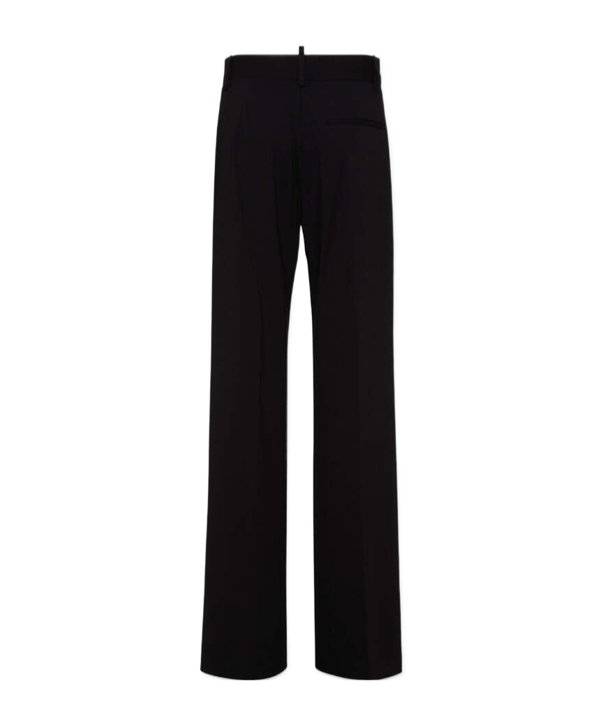 Dsquared2 Mid-rise Straight-leg Tailored Trousers In Black