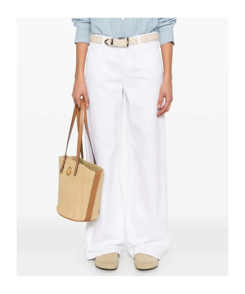 Mother The Spinner Zip Sneak Jeans In White